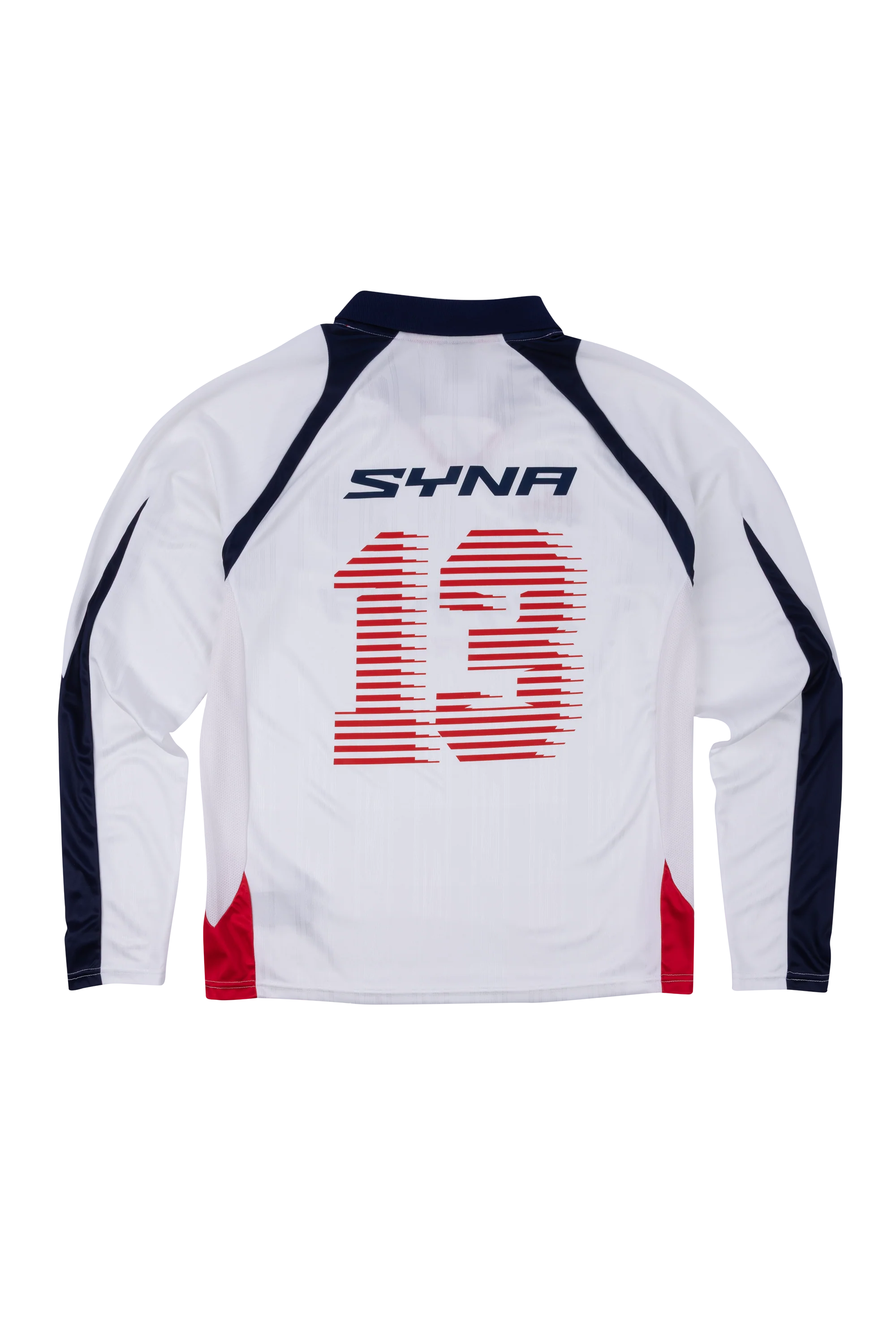 DVL FOOTY SHIRT - V2 - WHITE/NAVY/RED - Image 2