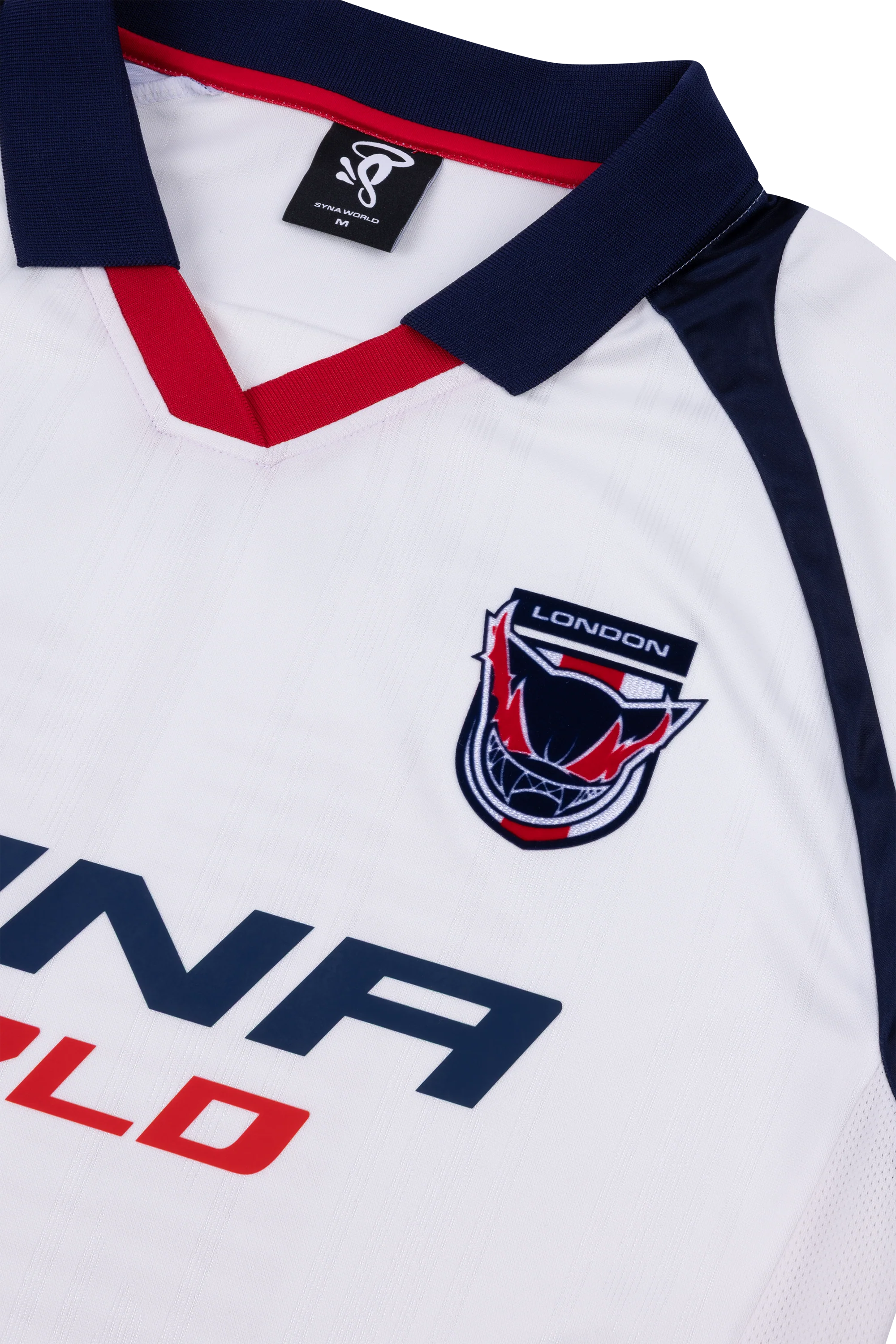 DVL FOOTY SHIRT - V2 - WHITE/NAVY/RED - Image 3