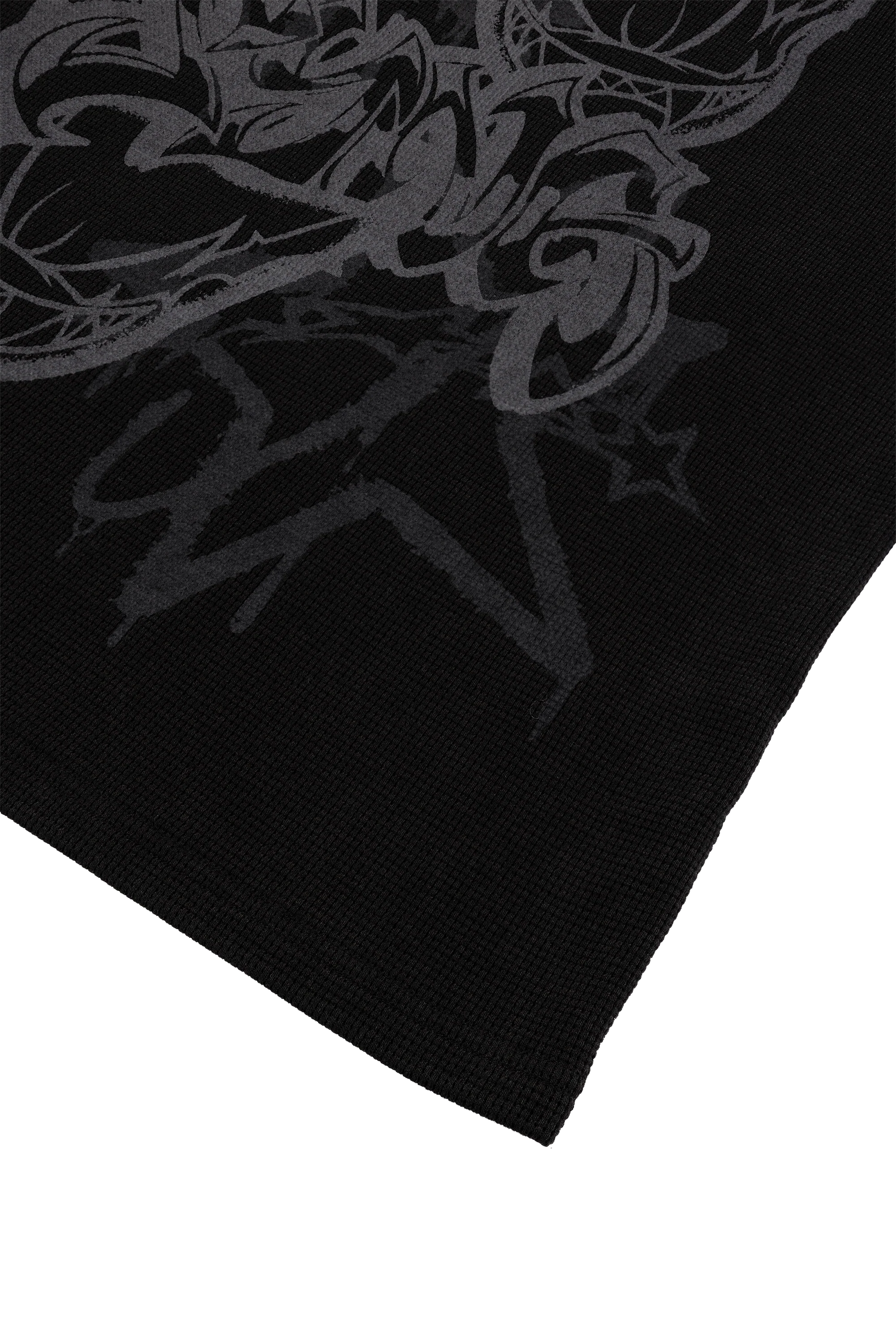 DVL WAFFLE LS TEE - WASHED BLACK - Image 4