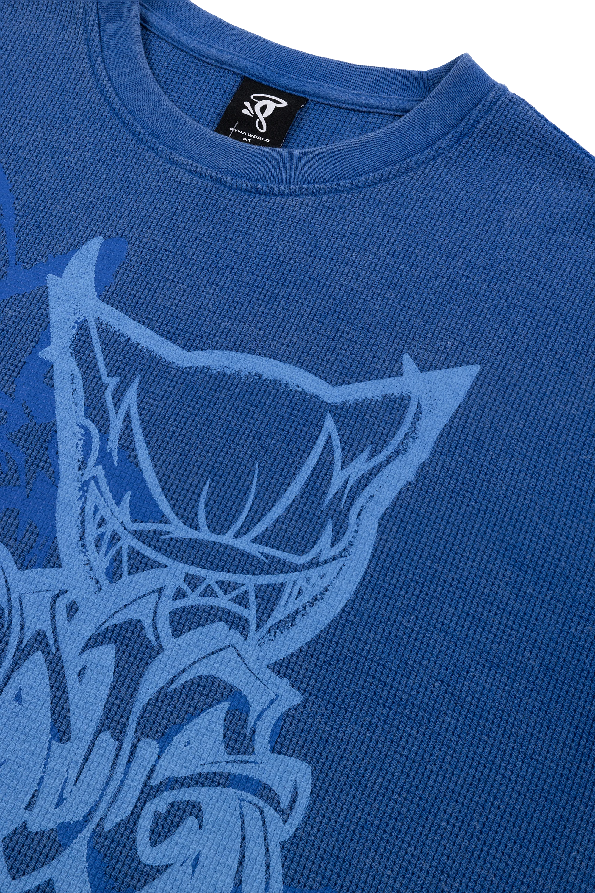 DVL WAFFLE LS TEE - WASHED BLUE - Image 3