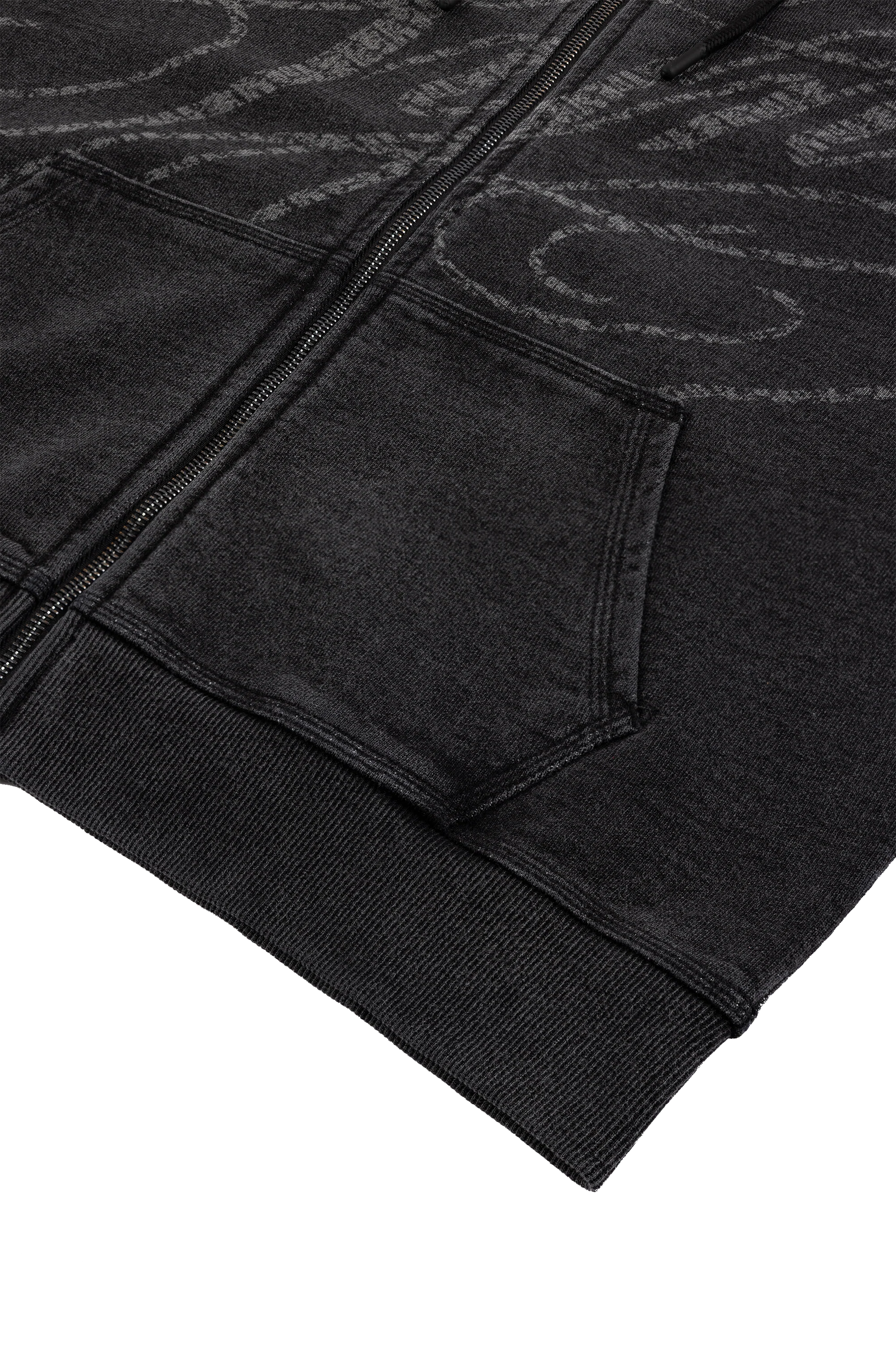 FADED SCRIPT HOODED TOP - DARK GREY - Image 4