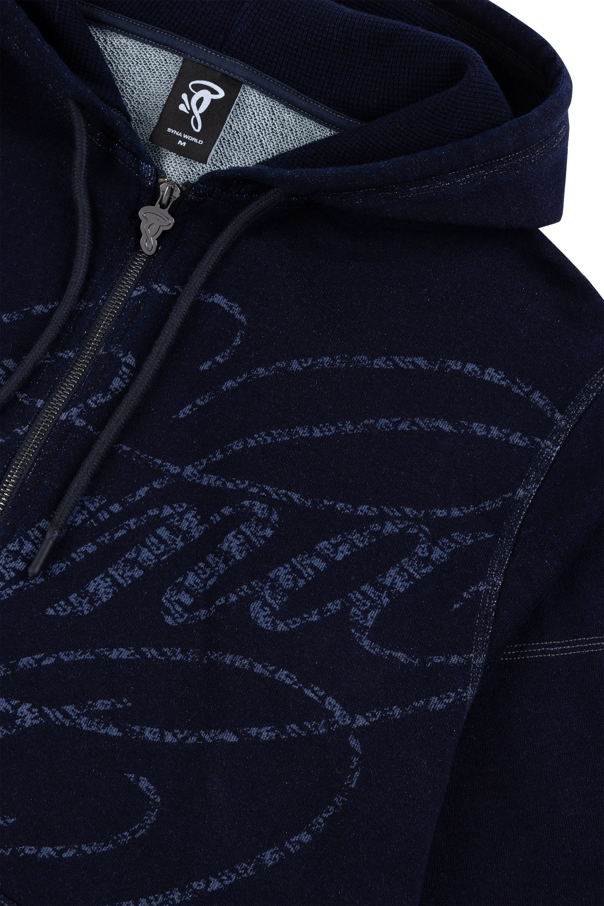 FADED SCRIPT HOODED TOP - INDIGO - Image 3