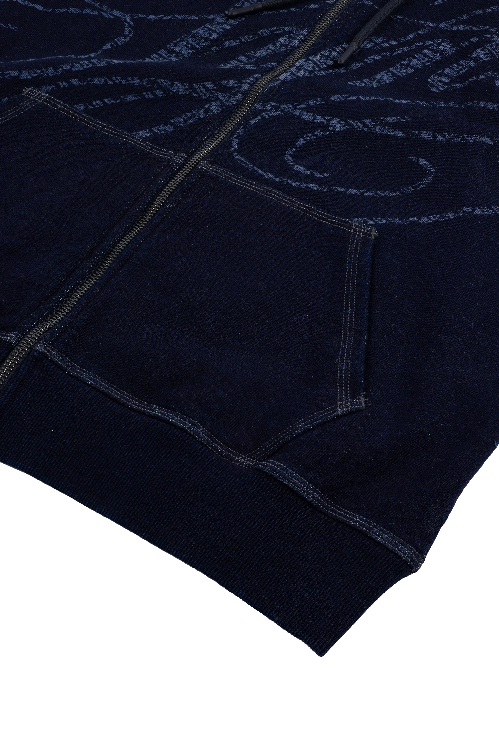 FADED SCRIPT HOODED TOP - INDIGO - Image 4