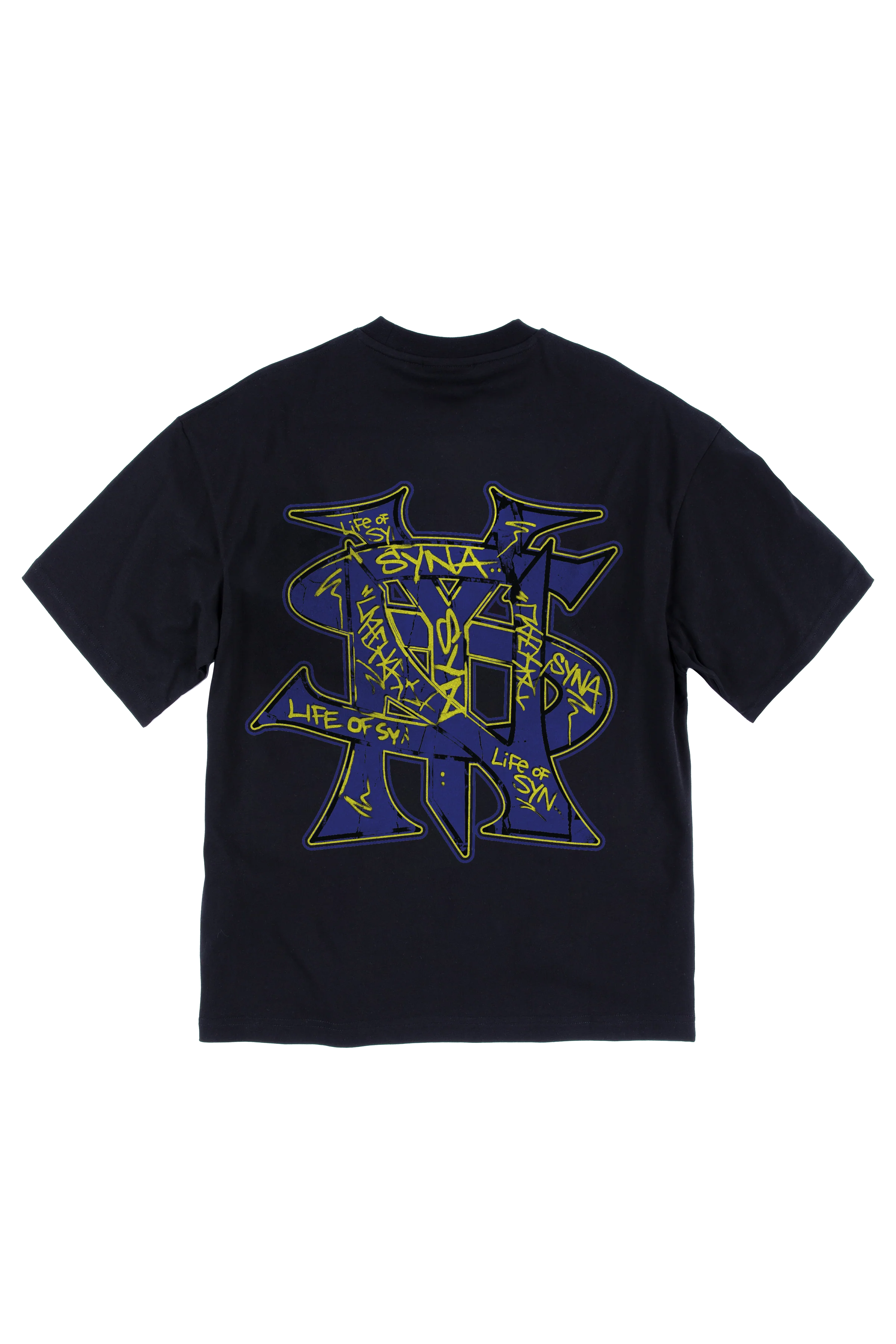 GRAFFITI LOGO TEE - BLACK/BLUE - Image 2