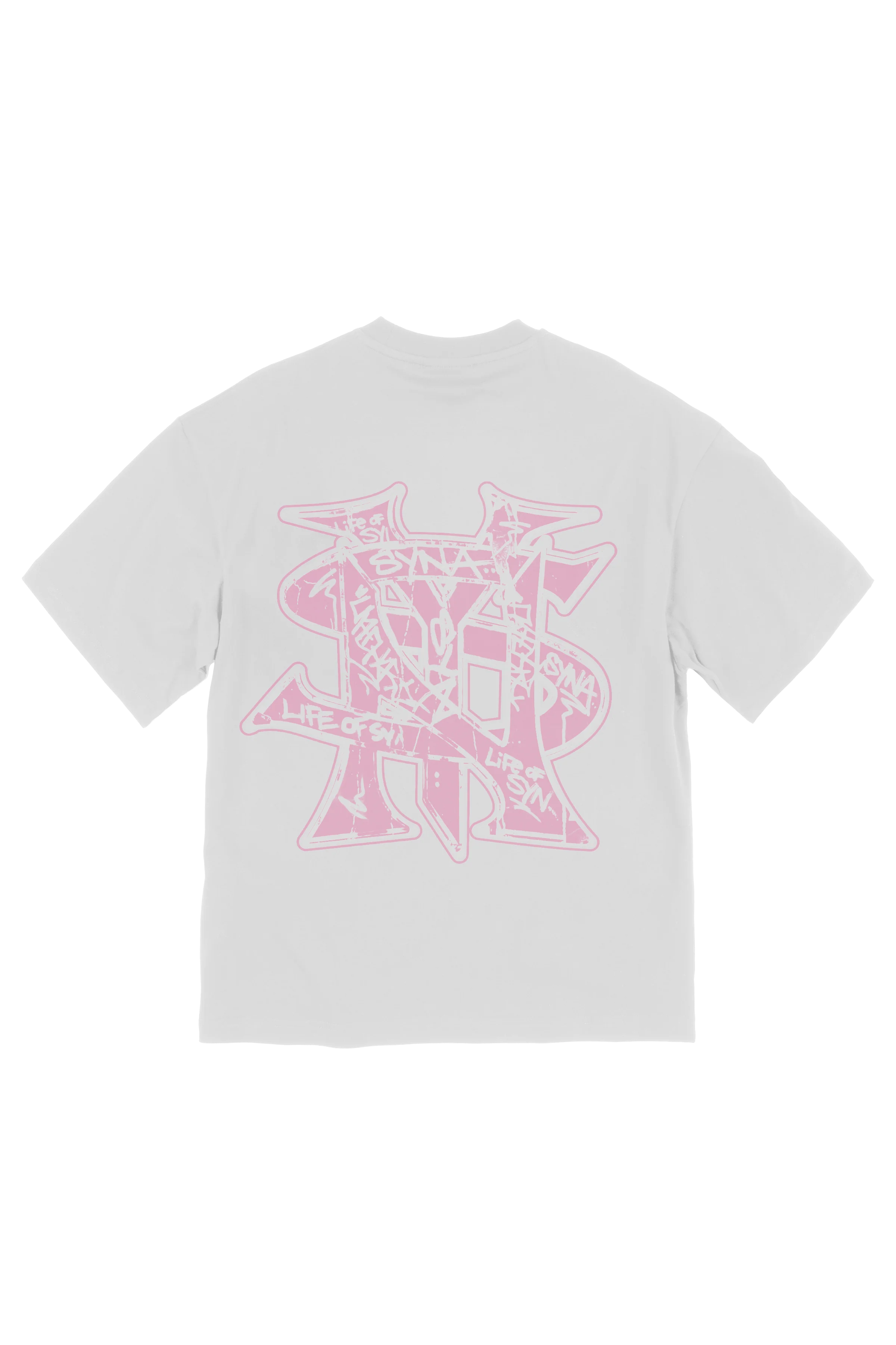GRAFFITI LOGO TEE - WHITE/PINK - Image 2