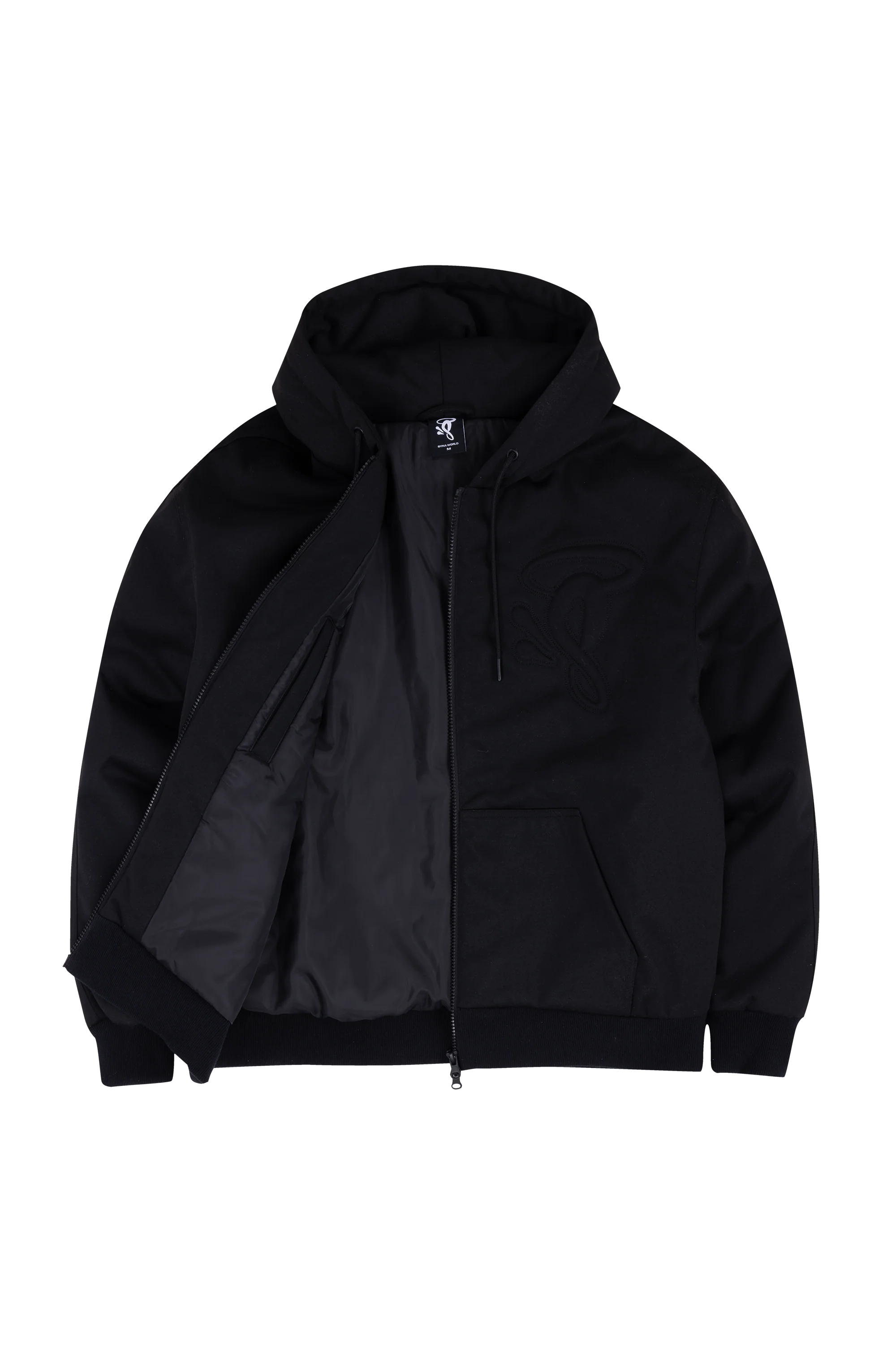 PUFFER HOODIE - BLACK - Image 2