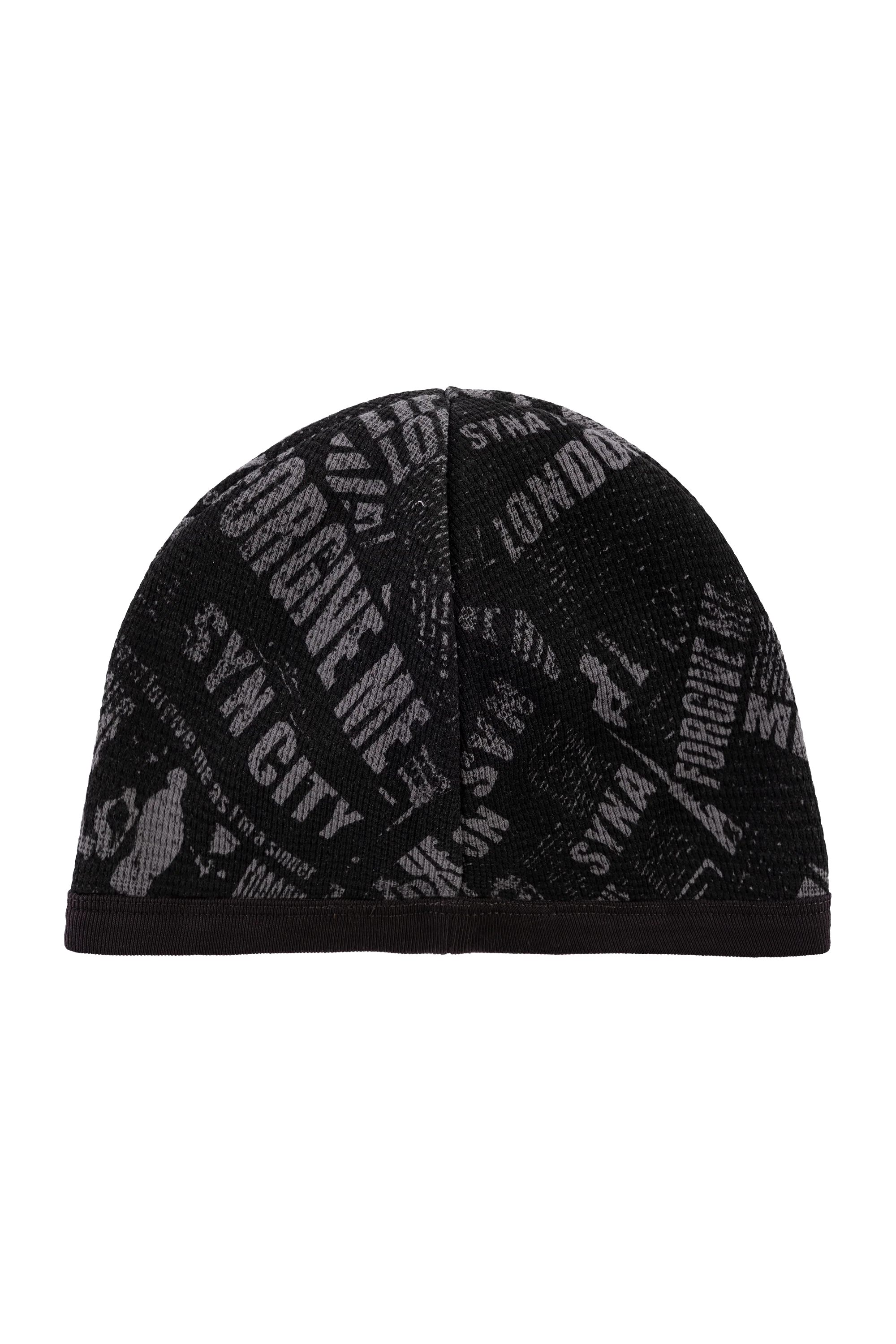 NEWSPAPER WAFFLE BEANIE - BLACK - Image 2
