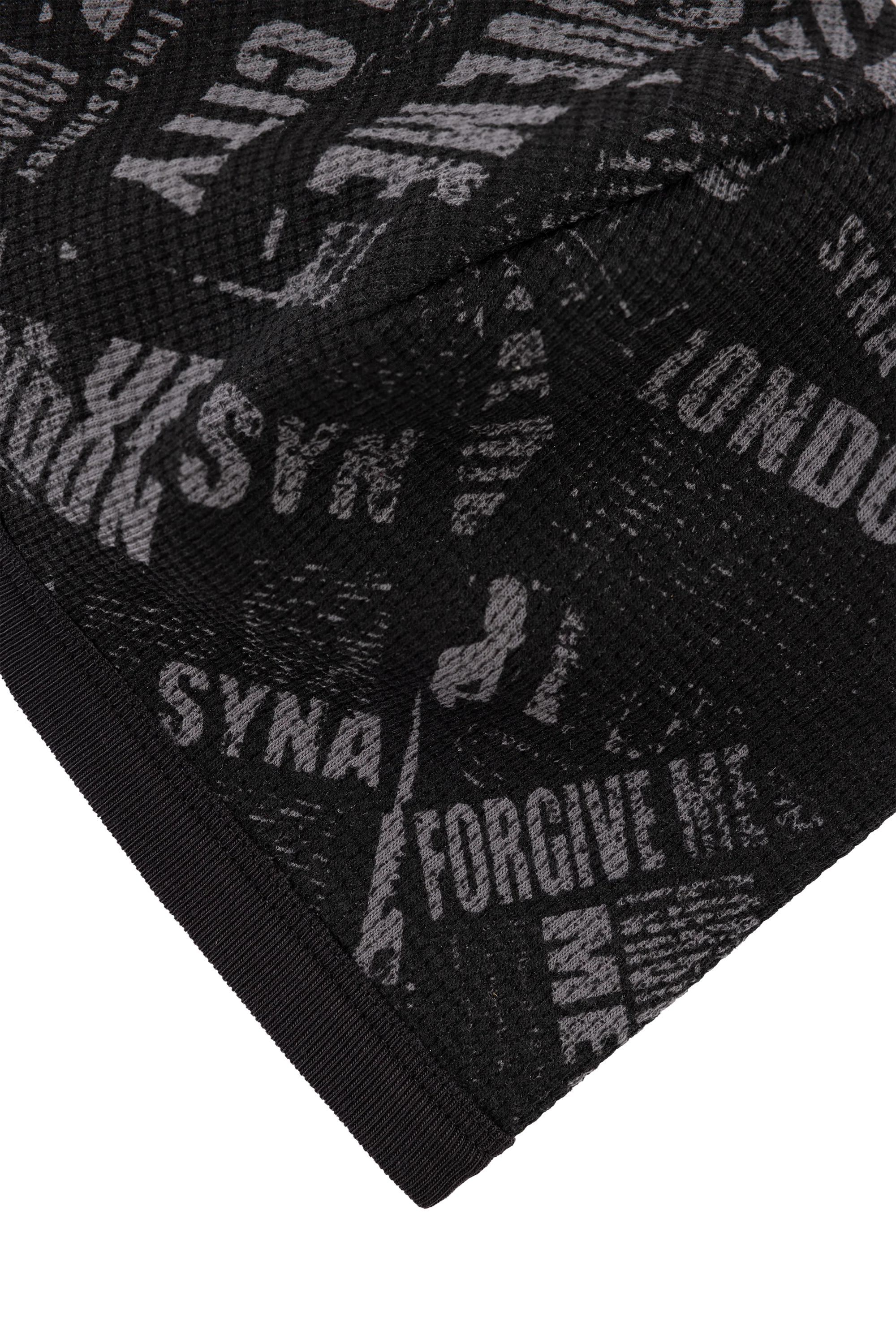 NEWSPAPER WAFFLE BEANIE - BLACK - Image 3