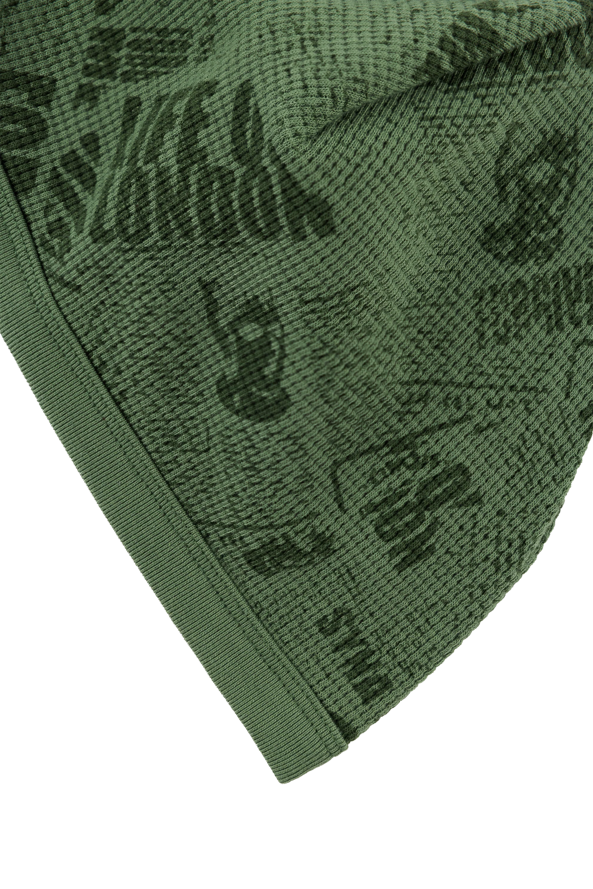 NEWSPAPER WAFFLE BEANIE - GREEN - Image 3