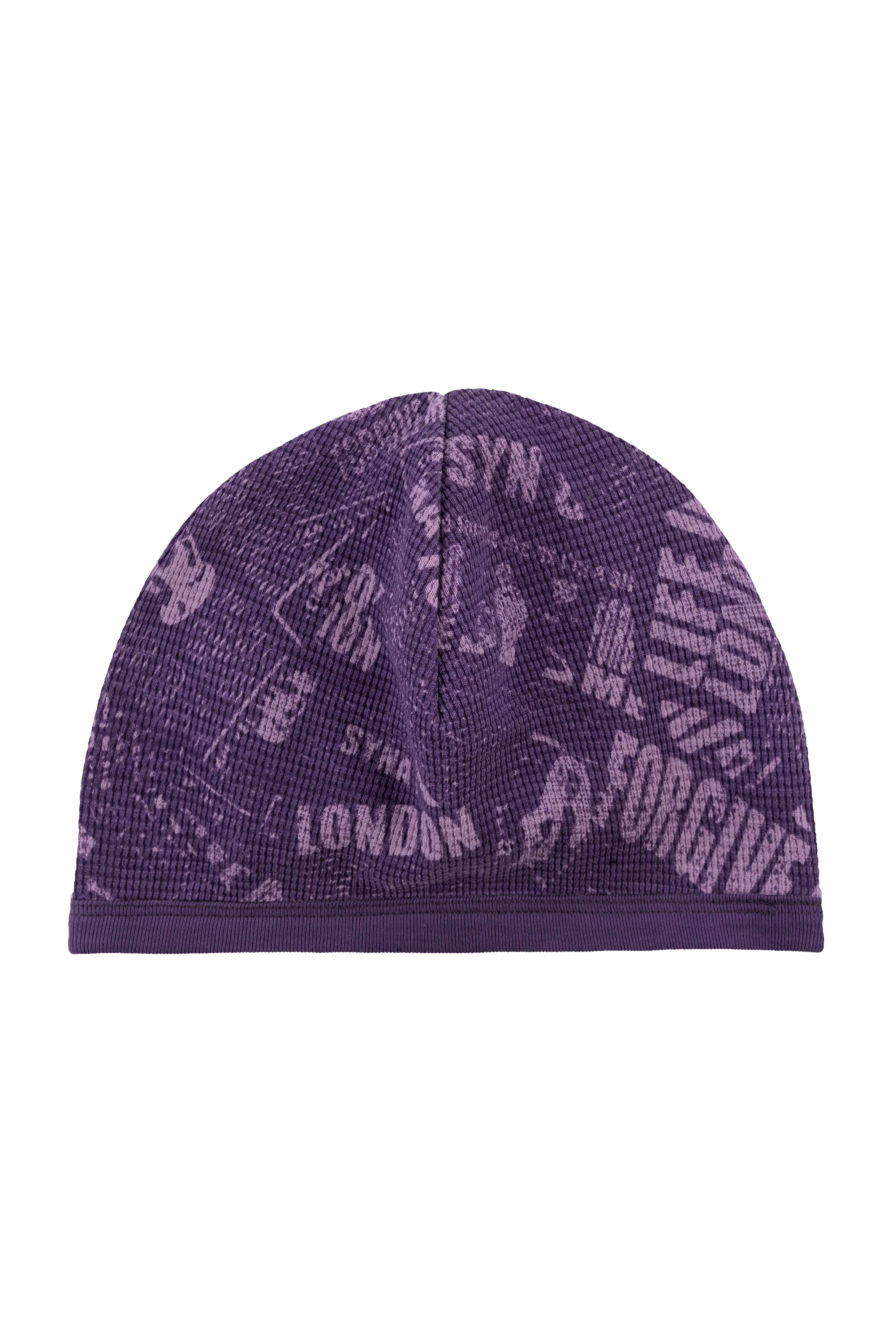 NEWSPAPER WAFFLE BEANIE - PURPLE - Image 2