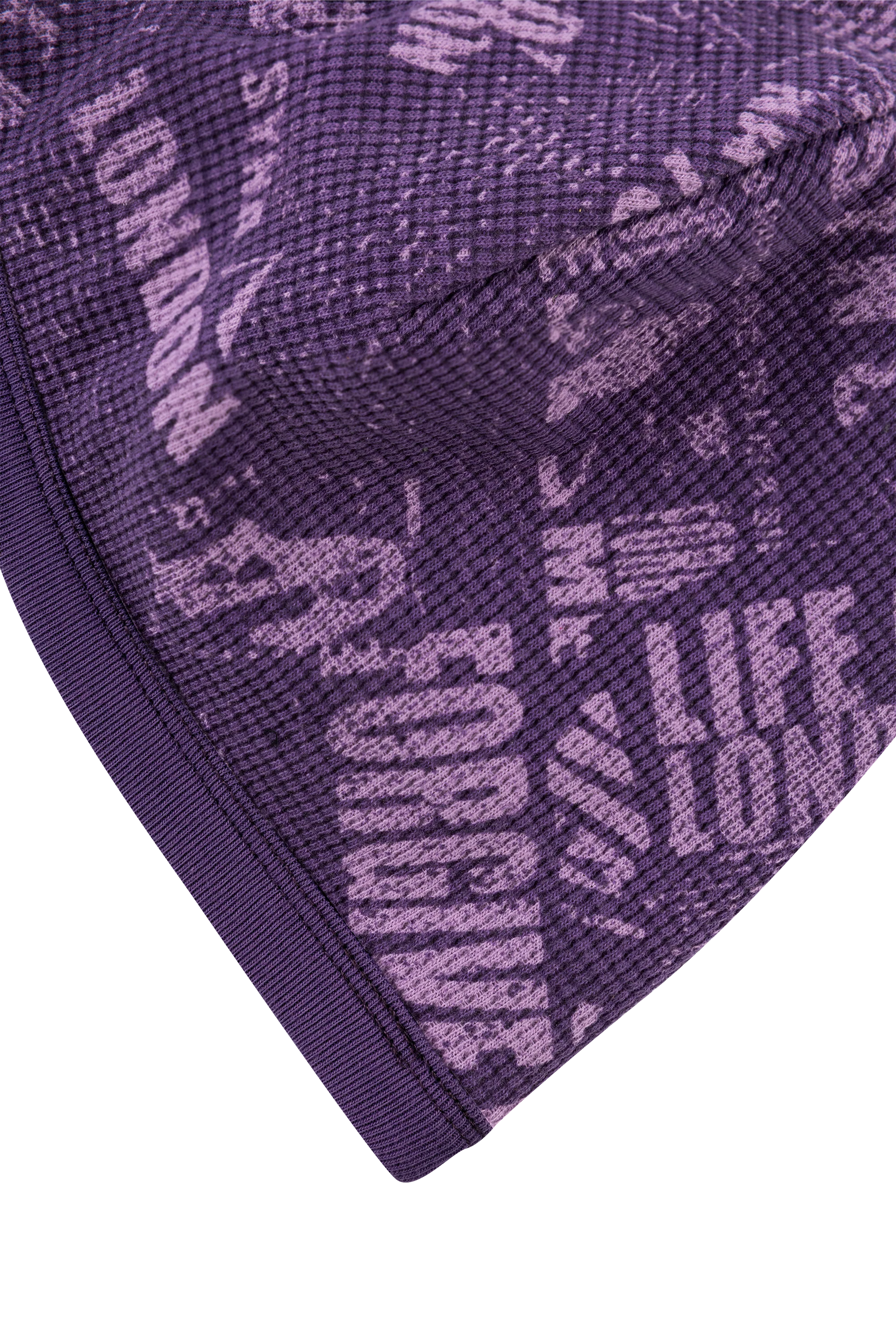 NEWSPAPER WAFFLE BEANIE - PURPLE - Image 3