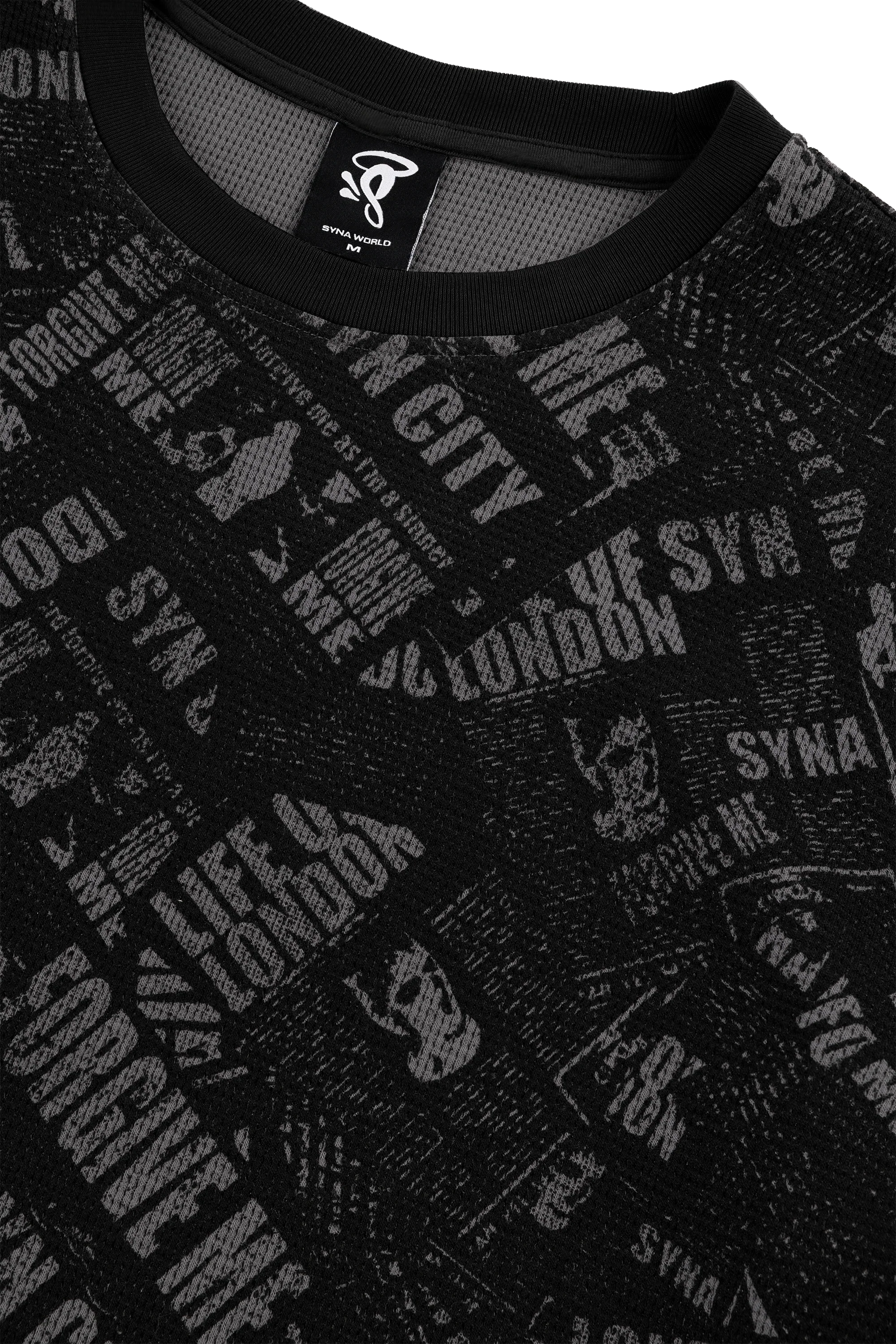 NEWSPAPER WAFFLE LS TEE - BLACK - Image 3
