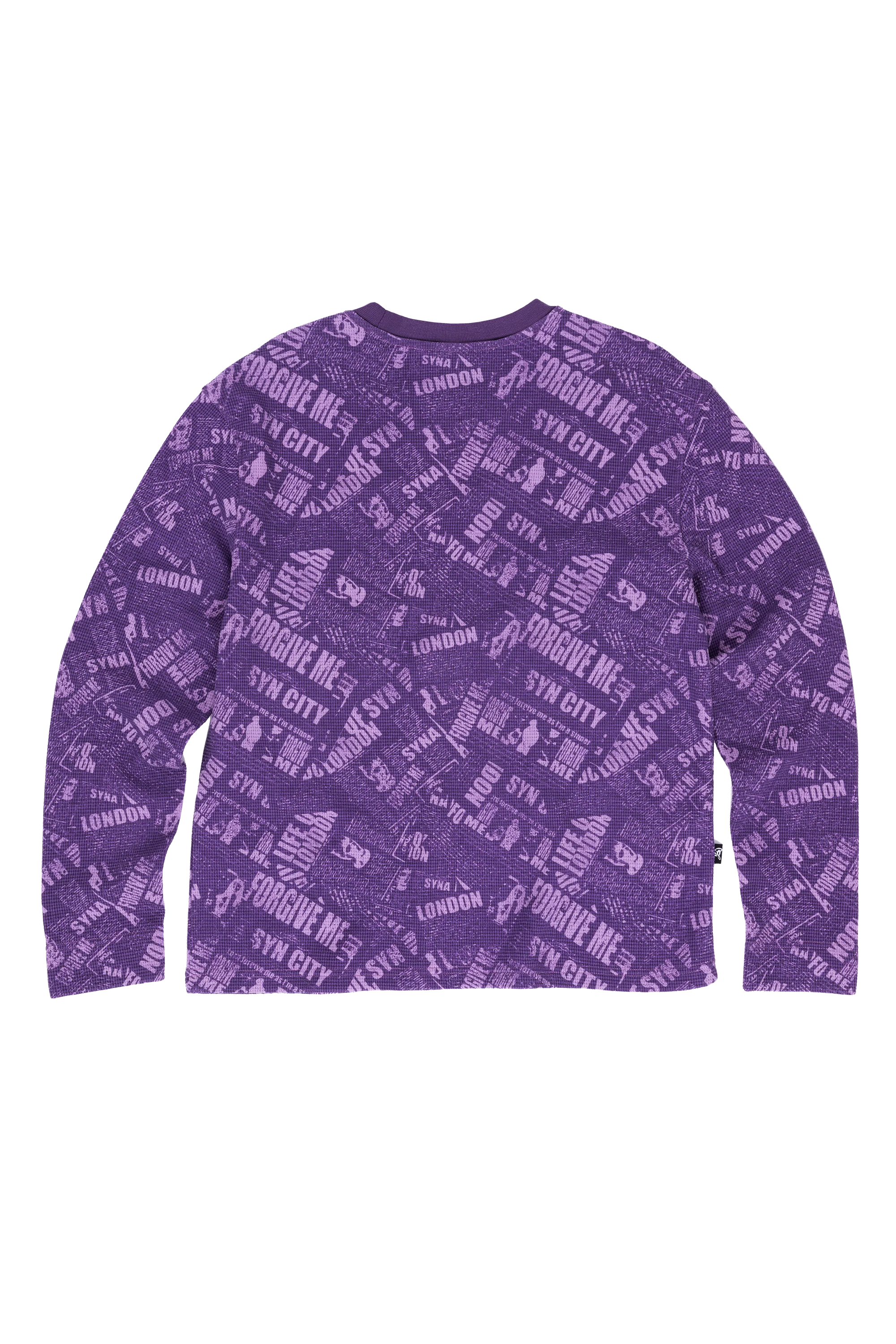 NEWSPAPER WAFFLE LS TEE - PURPLE - Image 2