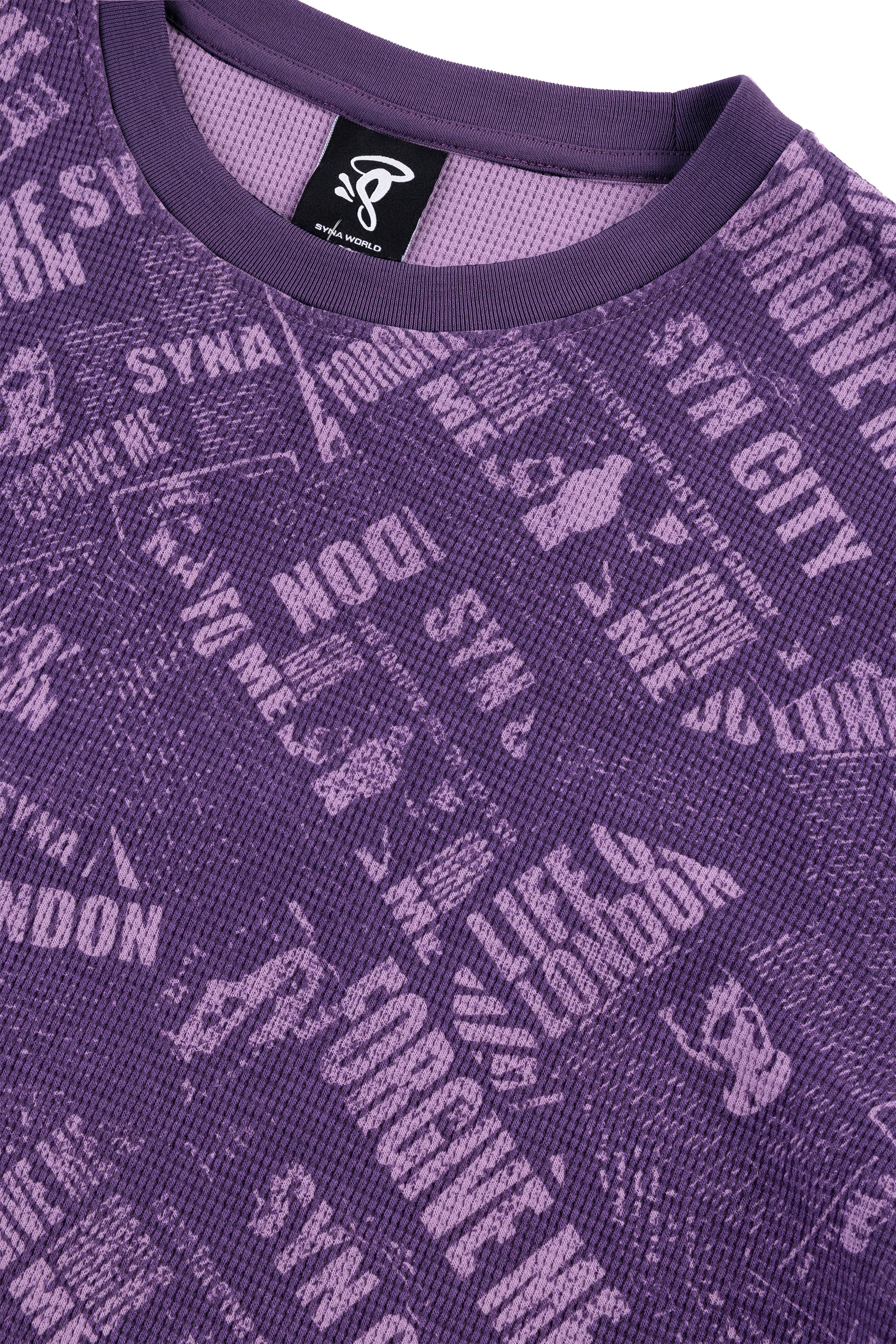 NEWSPAPER WAFFLE LS TEE - PURPLE - Image 3