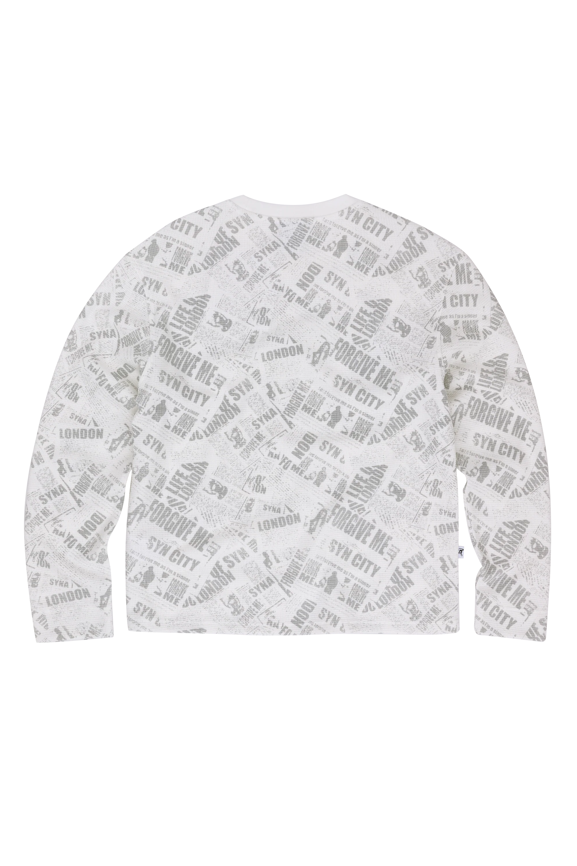 NEWSPAPER WAFFLE LS TEE - WHITE - Image 2