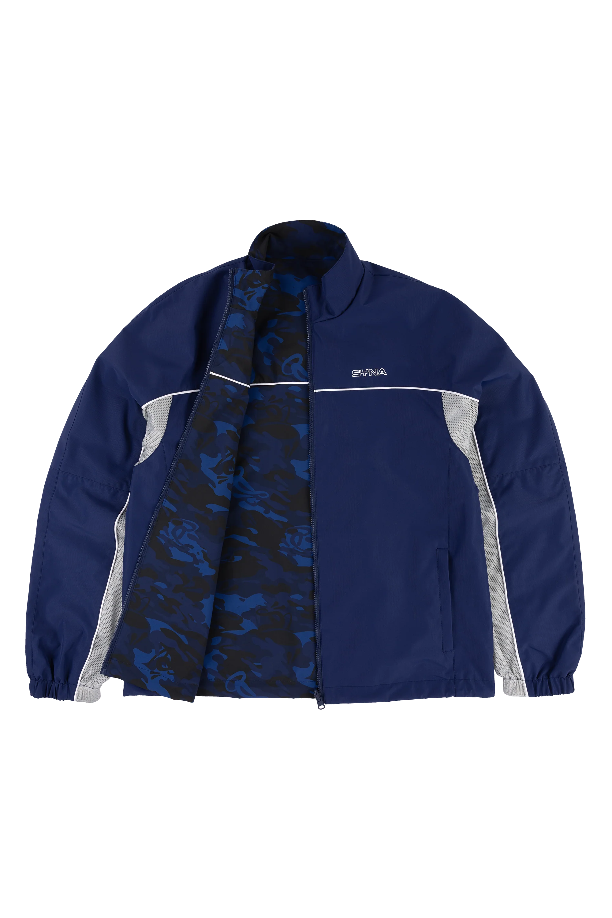REVERSIBLE BLOCK TRACK JACKET - NAVY/CAMO - Image 2